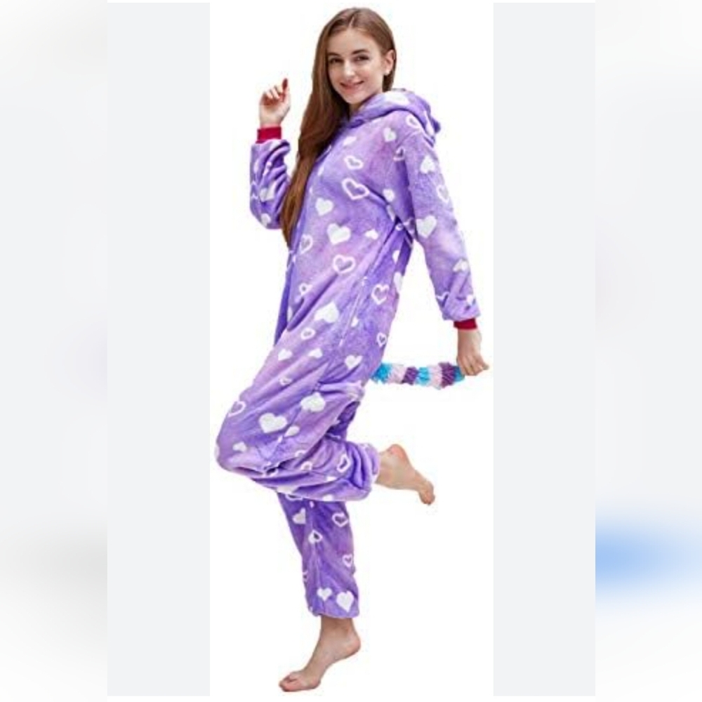 Lavendar Full Body Unicorn Unisex Large EUC Onesie PJs Cosplay Costume